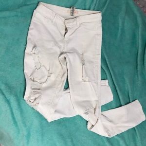 White ripped jeans